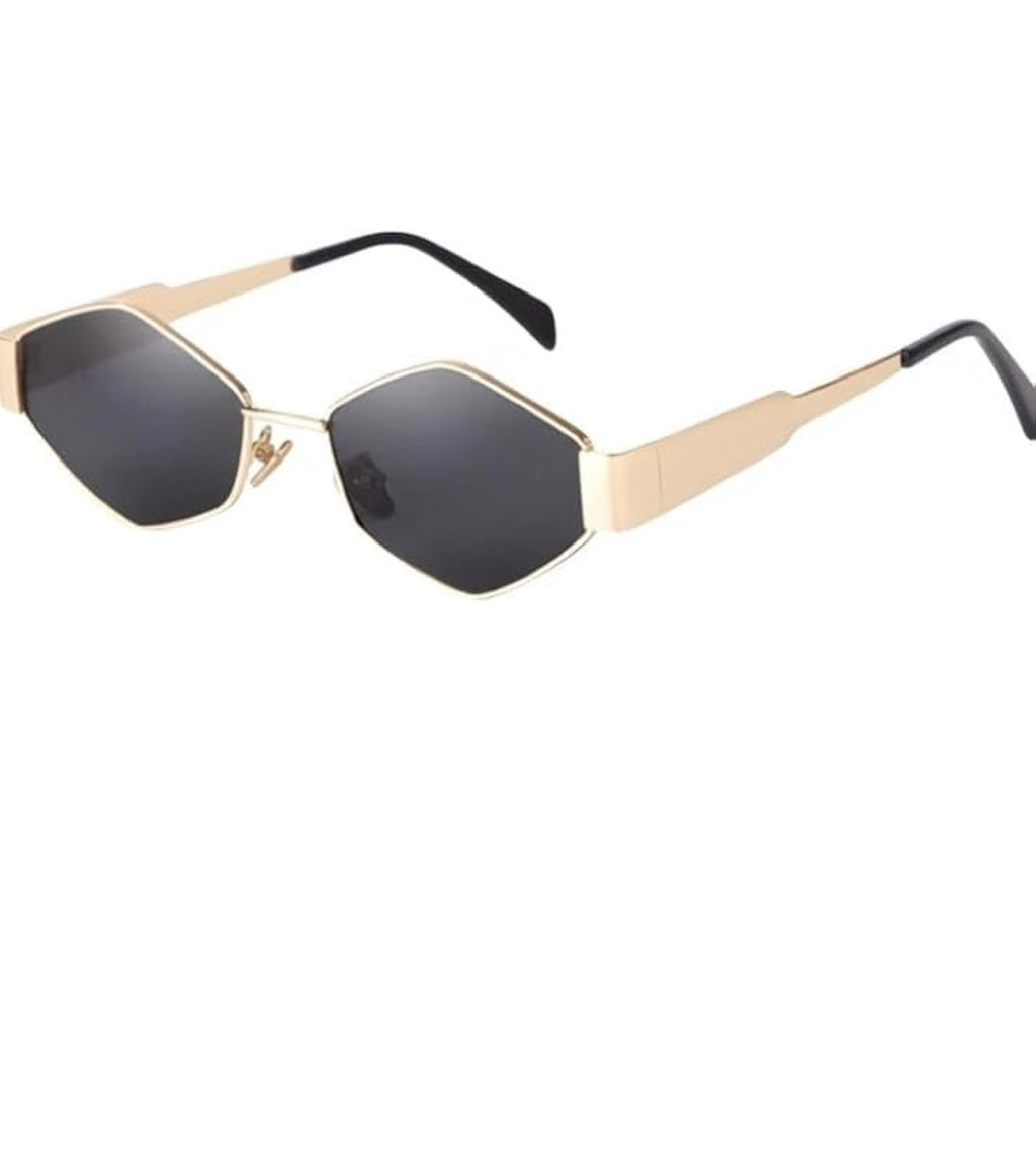 Luxury Geometric Hexagon Sunglasses for Men & Women | UV Protection Metal Frame Shades